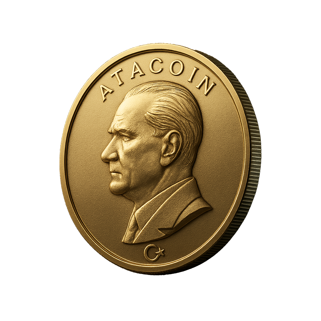 ATACOIN — a gold commemorative coin bearing the relief profile of Mustafa Kemal Atatürk